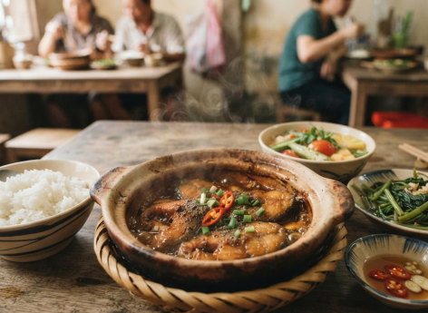 Ba sa kho tộ: món quen cho bữa trưa đậm vừa