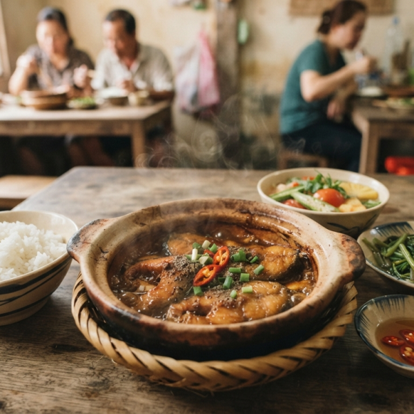 Ba sa kho tộ: món quen cho bữa trưa đậm vừa