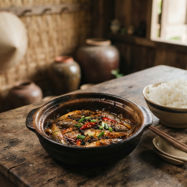 Cá lòng tong kho tiêu gợi nhớ bữa cơm miền Tây