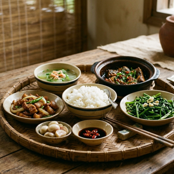 Một mâm cơm quê ngon không cần quá nhiều món